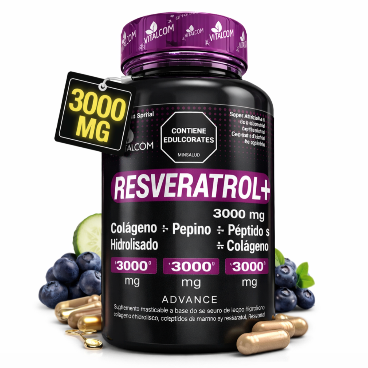 VITALCOM Complejo de Resveratrol 3000mg de 60 Unidades
