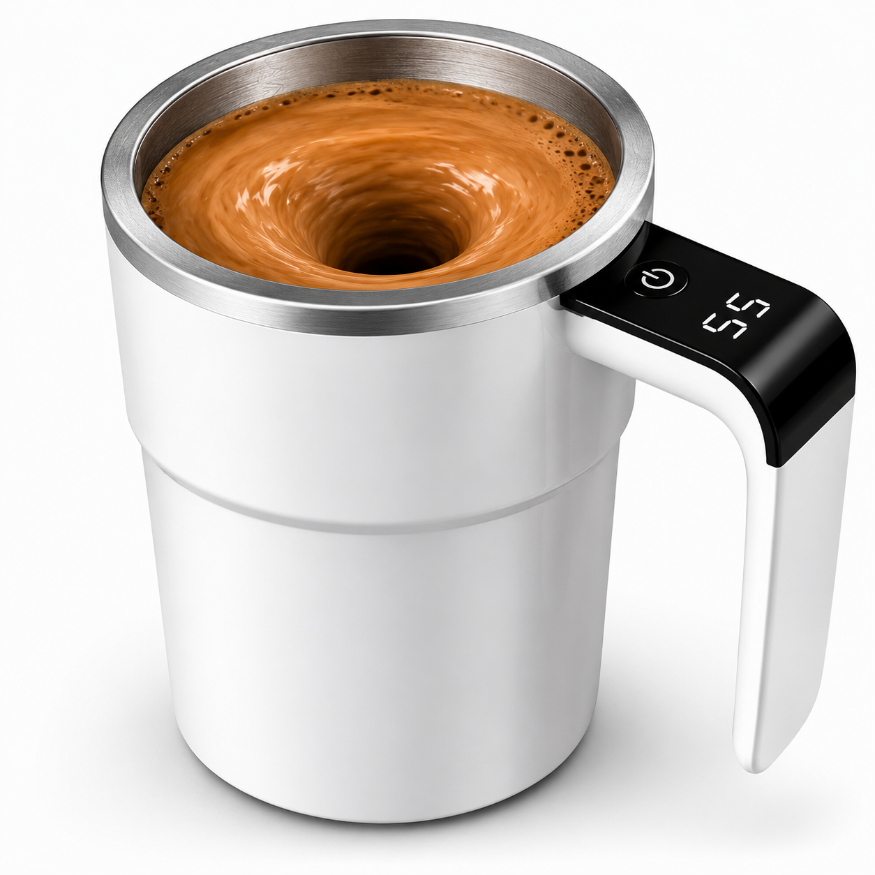 Taza Mezcladora Magnética Automática Recargable de Acero Inoxidable Autoagitadora para Café, Choco